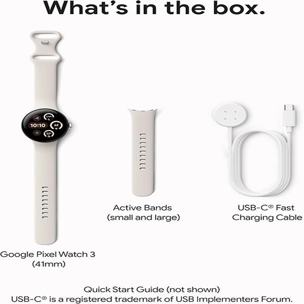 Google Pixel Watch 3 (Latest Model) Android Smartwatch - Heart Rate Tracking, Fitbit Advanced Running, Fitness Insights, 24-Hour Battery, Aluminum Case, Wi-Fi