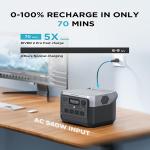 ECOFLOW Portable Power Station RIVER 2 Pro - 768Wh LiFePO4 Battery, 70 Min Fast Charging, AC Outlets