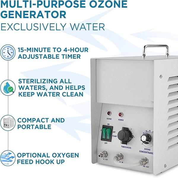 MP-3000 Ozone Generator Light-Duty Ozonator - For Water-use with Optional Oxygen Hookup, up to 3000 mg/hr, with Timer Function