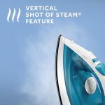 Sunbeam Compact Steam Iron - 1200 Watts, Non-Stick Soleplate, Powerful Shot of Steam, Horizontal or Vertical, Spray Mist, (White/Blue)