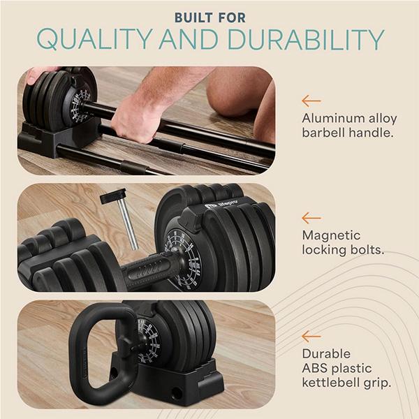Lifepro 3-in-1 Weight Lifting System - 2 To 43 Lbs Kettlebel