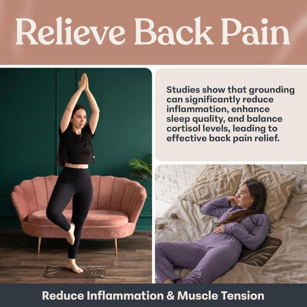 GAYA Grounding Earth Mat for Feet - For Sleep Improvement, Back Pain Relief, Muscle Relaxation & Stress, Ground for Desk, Bedding Pad (24''X16'')