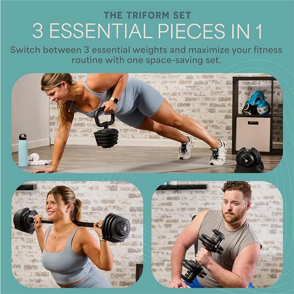Lifepro 3-in-1 Weight Lifting System - 2 To 43 Lbs Kettlebel