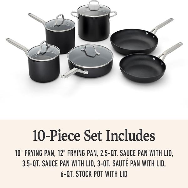 Calphalon® Hard-Anodized Pots & Pans Nonstick 10-Piece Cookware Set