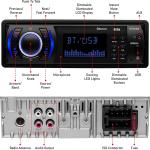 OSS Audio Systems 616UAB Car Stereo with Bluetooth - Single DIN, MP3, USB, Aux-in, AM/FM, No CD DVD Player