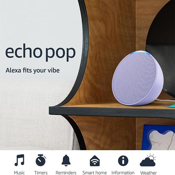 Amazon Echo Pop (1st Generation) - Our smallest Alexa speaker, Fits in any room