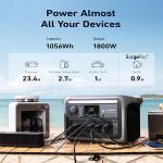Anker SOLIX C1000 Portable Power Station, 1800W (Peak 2400W) - Full Charge in 58 Min, 1056wh LiFePO4 Battery for Home Backup