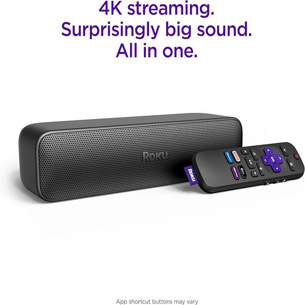 Roku Streambar SE | 2-in-1 TV Soundbar with Built-in 4K/HD/HDR Streaming - Premium Speakers, & Enhanced Speech Clarity
