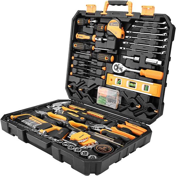 DEKOPRO 228 Piece Socket Wrench Auto Repair Tool Combination Package - Mixed Tool Set, Hand Tool Kit with Plastic Toolbox Storage Case