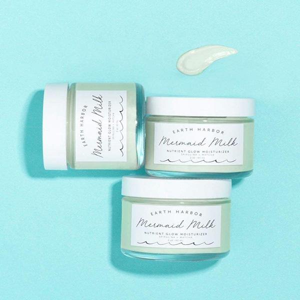 Earth Harbor MERMAID MILK Nutrient Glow Moisturizer - Lightweight Botanical Hydration, Matcha and Spirulina, 100% Non-GMO + Plant-Based