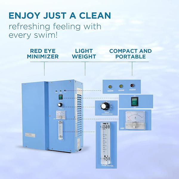 SP-5G 5g/hr. Swimming Pool Water Ozone Generator Mahine - Cleaner & Purifier, Restores Clear Chlorine-Free Water, Keep Water Crystal Clear, 15,000 gallons Water Capacity