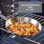 T-fal Stainless Steel Cookware Set 11 Piece Induction - Pots & Pans, Kitchen Cooking Set w/Fry Pans, Saucepans, Saute Pan, Dutch Oven, Steamer (Silver)