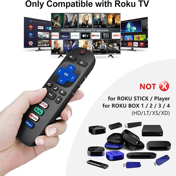 Replacement Remote Control Roku TV (Pack of 2) - Compatible for TCL Roku/Hisense Roku/Onn Roku/Philips Roku Smart TVs (Not for Roku Stick and Box)