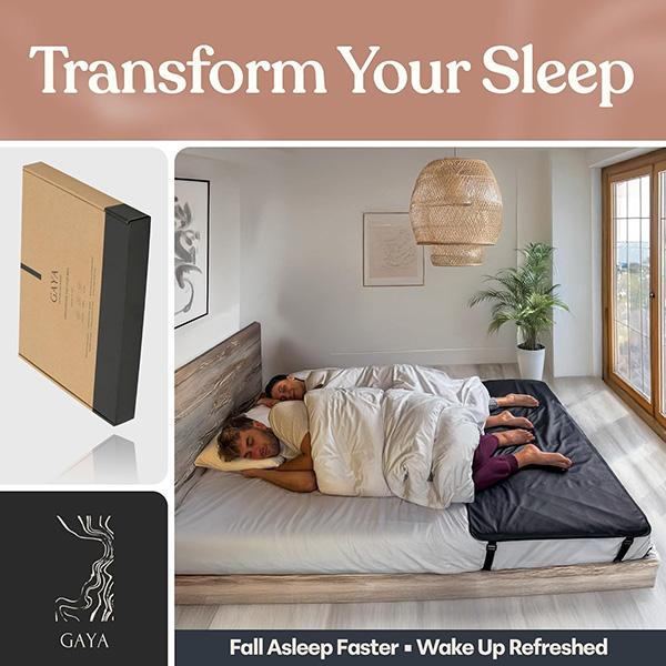 GAYA Grounding Mat For Bed - For Sleeping Improvement, Muscle Relaxation, Earthing Pad For Feet, Mats For Desk, & Earth Pads For Bedding