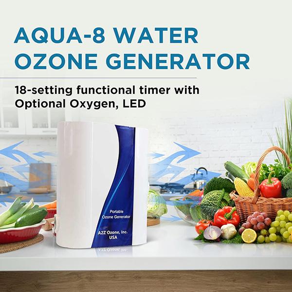 Aqua-8 Water Ozone Generator - Up to 800 mg/h, High-Capacity Ozone Machine, Home Ozone Generator for cleaning fruits, fish tanks, vegetables