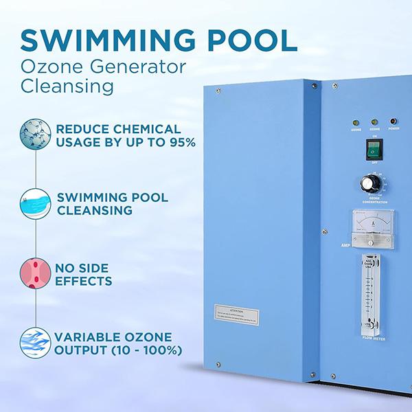 SP-5G 5g/hr. Swimming Pool Water Ozone Generator Mahine - Cleaner & Purifier, Restores Clear Chlorine-Free Water, Keep Water Crystal Clear, 15,000 gallons Water Capacity