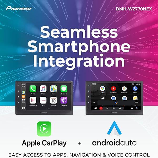 Pioneer DMH-W2770NEX Digital Multimedia Receiver - With Wireless Apple CarPlay & Android Auto, 6.8" Capacitive Touchscreen, Double-DIN, Built-in Bluetooth & WiFi, Amazon Alexa