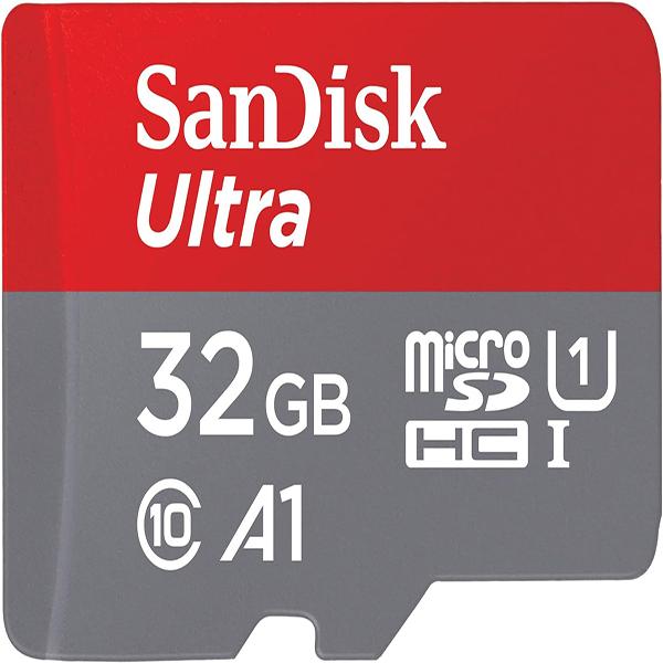 SanDisk 32GB Ultra microSDHC UHS-I Memory Card with Adapter - 120MB/s, C10, U1, Full HD, A1, Micro SD Card - SDSQUA4-032G-GN6MA