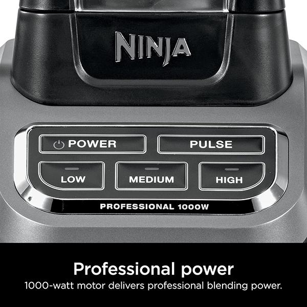 Ninja BL610 Professional 72oz Countertop Blender - 1000-Watt Base, Total Crushing Technology for-Smoothies, Ice & Frozen Fruit (Black)