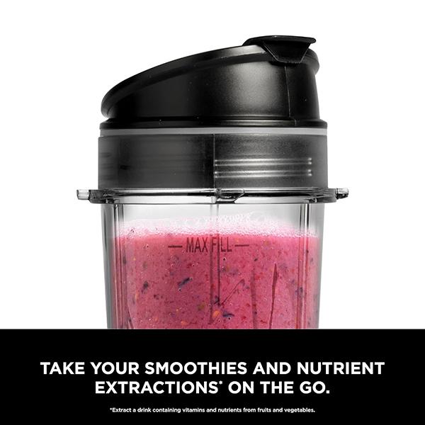 Ninja QB3001SS Fit Compact Personal Blender - Portable Blender for Smoothies, Shakes, Food Prep, & Frozen Blending, 700-Watt Base, 16-oz. (Black)