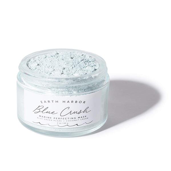 Earth Harbor BLUE CRUSH Marine Perfecting Mask - Natural & Nontoxic, Organic Blue Green Algae, Coconut Cream & Indigo, Exfoliates & Nourishes, 2oz