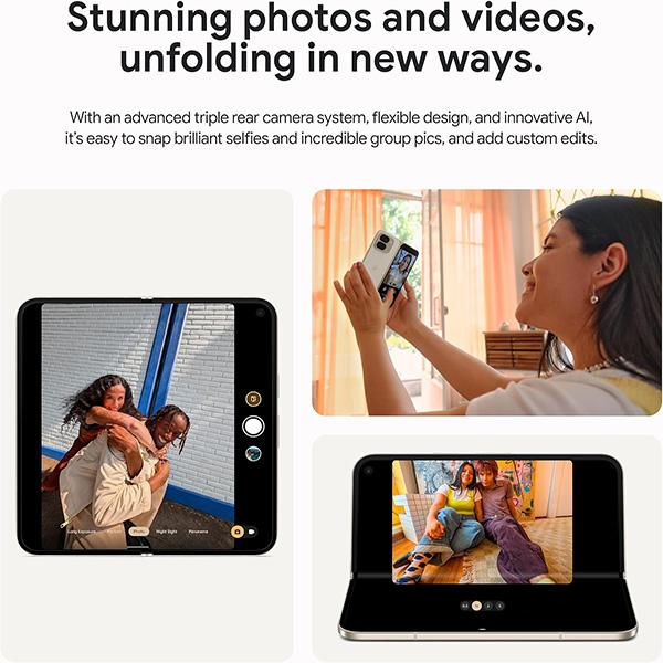 Google Pixel 9 Pro Fold 5G Unlocked Android Smartphone with Gemini - Advanced Triple Rear Camera System, Foldable Display, Hands-Free Video (Obsidian)