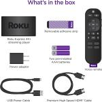 Roku Express Streaming Stick 4K - Roku Streaming Device 4K/HDR with Voice Remote, Free & Live TV