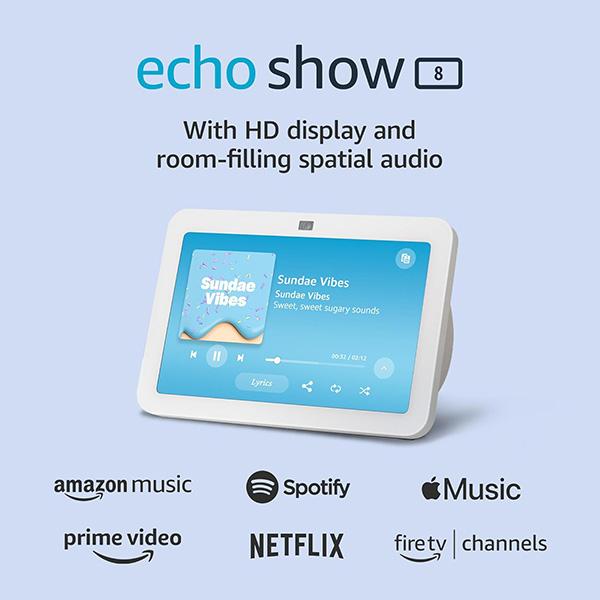 Echo Show 8 (3rd Generation) - With Spatial Audio, 8-inch Smart Display, Smart Home Hub, and Alexa