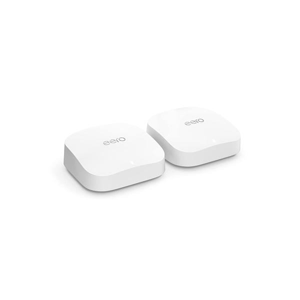Eero Pro 6E mesh wifi system - Supports internet plans up to 2.5 Gbps, Coverage up to 4,000 sq. ft., Connect 100+ devices, 2-pack (White)