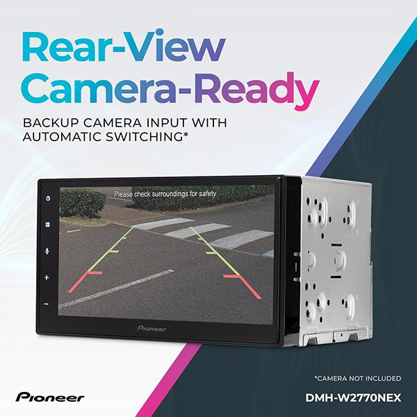 Pioneer DMH-W2770NEX Digital Multimedia Receiver - With Wireless Apple CarPlay & Android Auto, 6.8" Capacitive Touchscreen, Double-DIN, Built-in Bluetooth & WiFi, Amazon Alexa