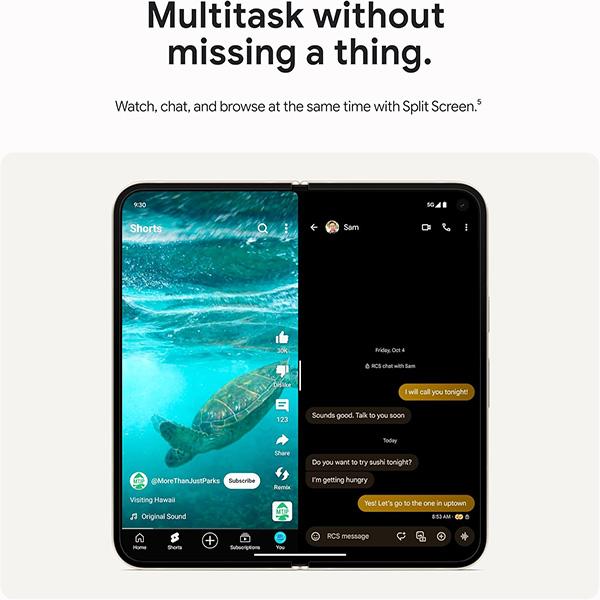 Google Pixel 9 Pro Fold 5G Unlocked Android Smartphone with Gemini - Advanced Triple Rear Camera System, Foldable Display, Hands-Free Video (Obsidian)