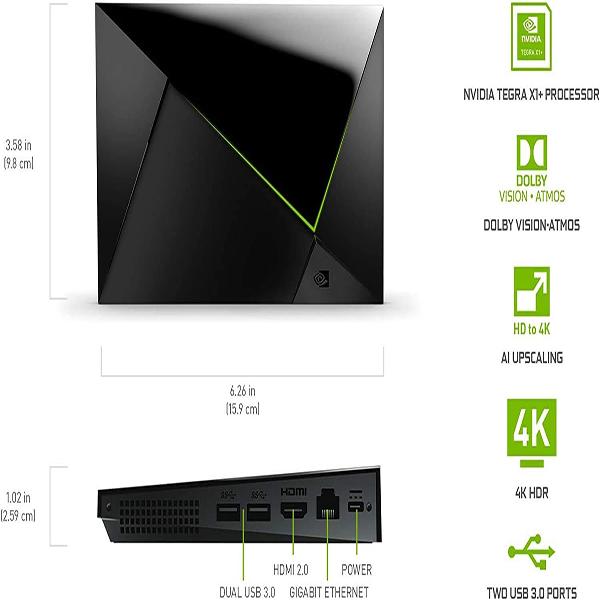 Nvidia Shield TV Pro - Streaming Media Player, 4K HDR Movies, Dolby Vision-Atmos, & GeForce NOW Cloud Gaming