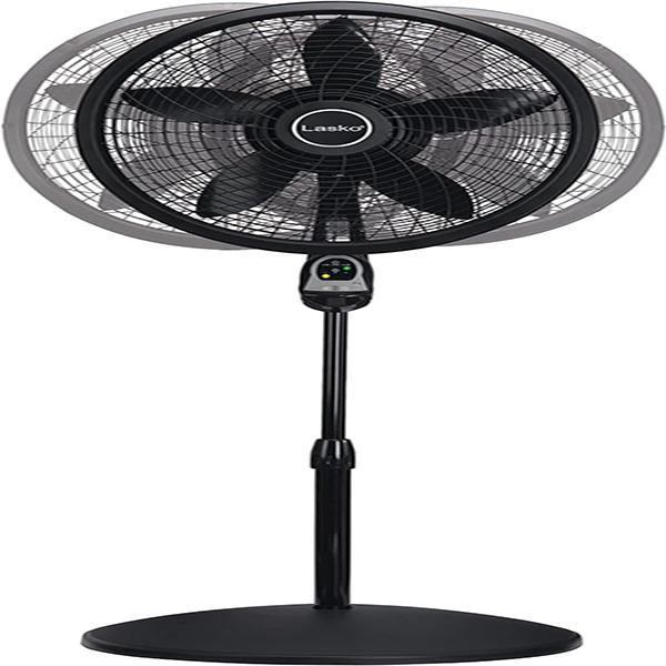 Lasko Oscillating Cyclone Pedestal Fan 1843 - Adjustable Height, Timer, Remote Control, 3 Speeds, for Bedroom, Living Room, Home Office, 18"