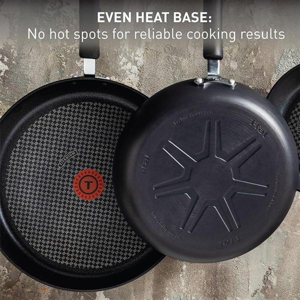 T-fal Ultimate Hard Anodized Nonstick Cookware Set 17 Piece - Oven Broiler Safe 400F, Kitchen Cooking Set w/Fry Pans, Saucepans, Saute Pan, Griddle, Pots & Pans, Dishwasher Safe (Black)