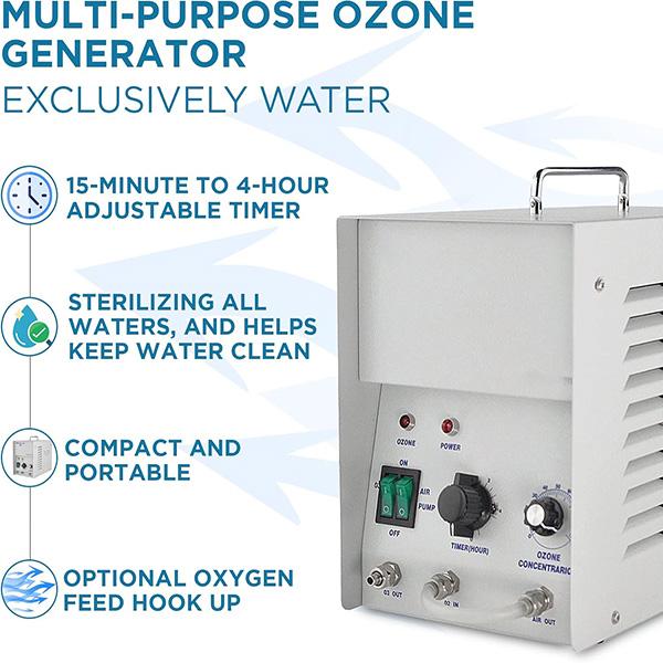 MP-1000 Ozone Generator Light-Duty Sanitation Ozonator - For Water-use with optional oxygen Hook-up, up to 1000 mg/hr
