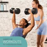 LifePro Adjustable Dumbbell Set – 5–25 lb Pair