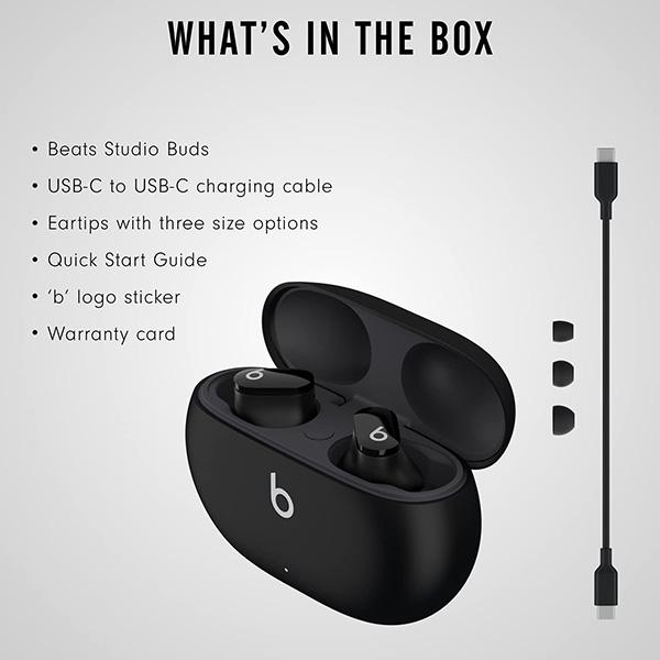 Beats Studio Buds True Wireless Noise Cancelling Earbuds - Compatible with Apple & Android, Built-in Microphone, Sweat Resistant Earphones, Class 1 Bluetooth Headphones