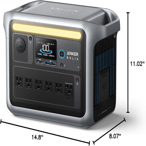 Anker SOLIX C1000 Portable Power Station, 1800W (Peak 2400W) - Full Charge in 58 Min, 1056wh LiFePO4 Battery for Home Backup