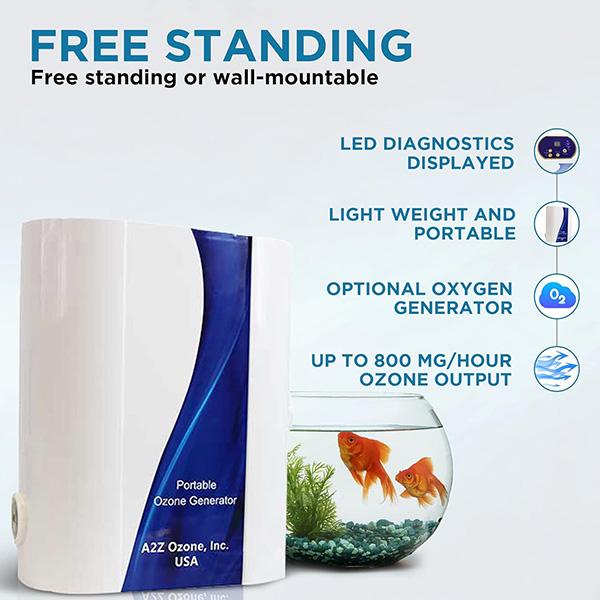 Aqua-8 Water Ozone Generator - Up to 800 mg/h, High-Capacity Ozone Machine, Home Ozone Generator for cleaning fruits, fish tanks, vegetables