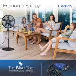 Lasko Oscillating Cyclone Pedestal Fan 1843 - Adjustable Height, Timer, Remote Control, 3 Speeds, for Bedroom, Living Room, Home Office, 18"