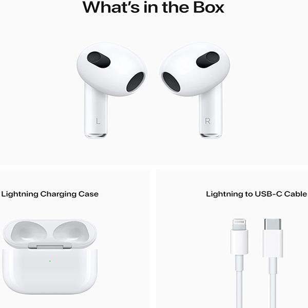 Apple AirPods (3rd Generation) Wireless Ear Buds - Bluetooth Headphones, Lightning Charging, Case Included, 30 Hours of Battery Life (White)