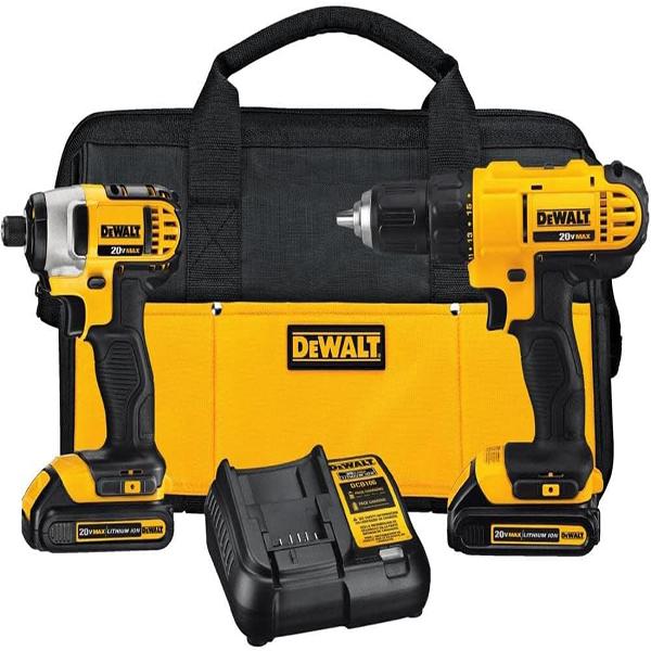 DEWALT 20V Max Cordless Drill & Impact Driver - Power Tool Combo Kit with 2 Batteries and Charger (DCK240C2)