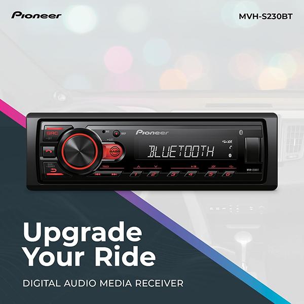 Pioneer MVH-S230BT Bluetooth Car Stereo with USB Inputs - Smartphone Connectivity, Hands-Free Calling