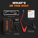 WOLFBOX 4000A Jump Starter - 12V Car Battery Jump Starter with 65W Quick Charger, LED Display, 24000mAh