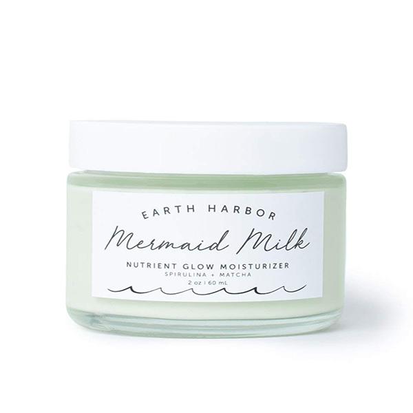 Earth Harbor MERMAID MILK Nutrient Glow Moisturizer - Lightweight Botanical Hydration, Matcha and Spirulina, 100% Non-GMO + Plant-Based