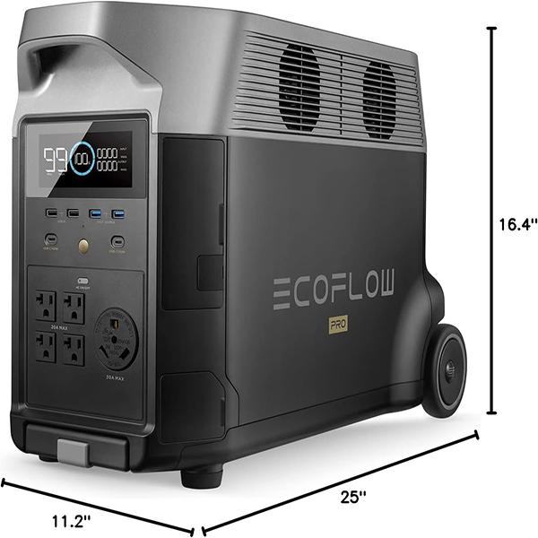 ECOFLOW Portable Power Station 3600Wh DELTA Pro - 120V AC Outlets, 3600W, 2.7H Fast Charge, Solar Generator for Home Use, Camping, RV & Emergencies