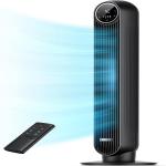 Dreo Tower Fan - 28dB Quiet Floor Fan, 90° Oscillating for Indoors with 4 Speeds, Black (DR-HTF007)