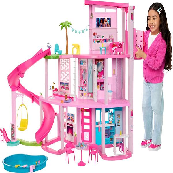Mattel Barbie Dreamhouse House Playset - with 75+ Pieces and 3-Story Slide, Pet Elevator and Puppy Play Areas