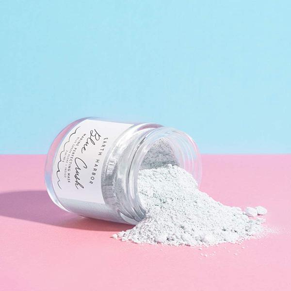 Earth Harbor BLUE CRUSH Marine Perfecting Mask - Natural & Nontoxic, Organic Blue Green Algae, Coconut Cream & Indigo, Exfoliates & Nourishes, 2oz